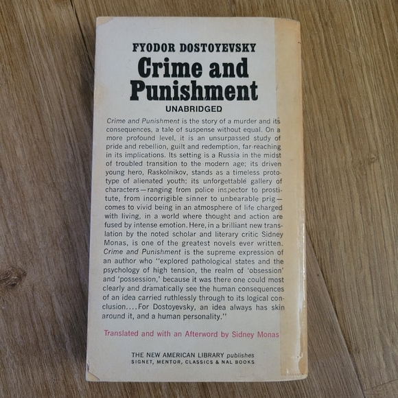 1968 Third Printing Crime and Punishment Paperback Book - Picture 3 of 4